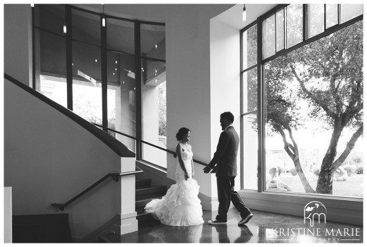 Bride and Groom First Look Photo | California Center for the Arts Escondido Wedding Photo | © Kristine Marie Photography