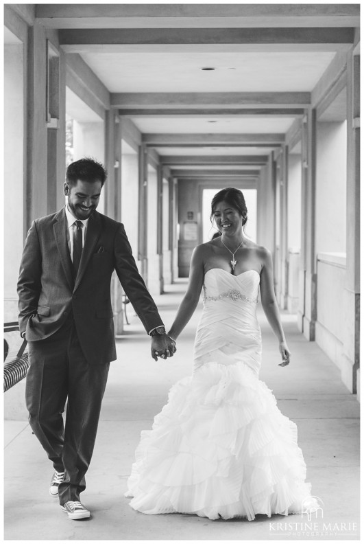 Bride and Groom Tunnel | California Center for the Arts Escondido Wedding Photo | © Kristine Marie Photography
