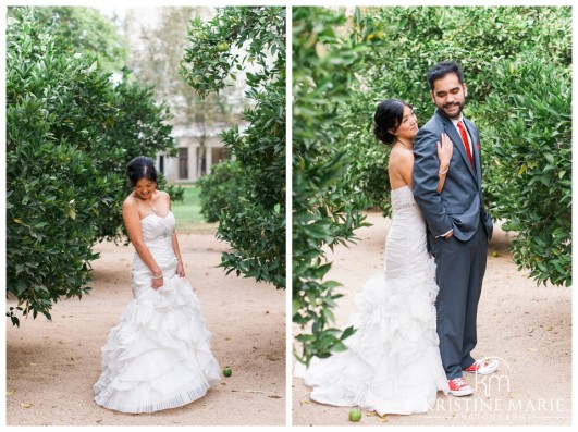 Bride and Groom Orange Grove | California Center for the Arts Escondido Wedding Photo | © Kristine Marie Photography