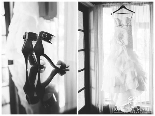 Details of Stilettos and Wedding Dress | California Center for the Arts Escondido Wedding Photo | © Kristine Marie Photography
