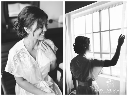 Bride Getting Ready by Window | California Center for the Arts Escondido Wedding Photo | © Kristine Marie Photography
