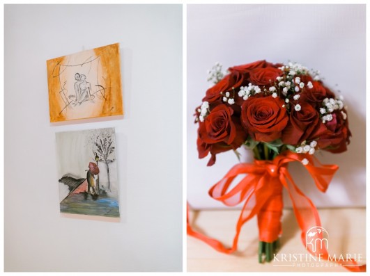 Artwork in Museum Gallery Wedding | California Center for the Arts Escondido Wedding Photo | © Kristine Marie Photography