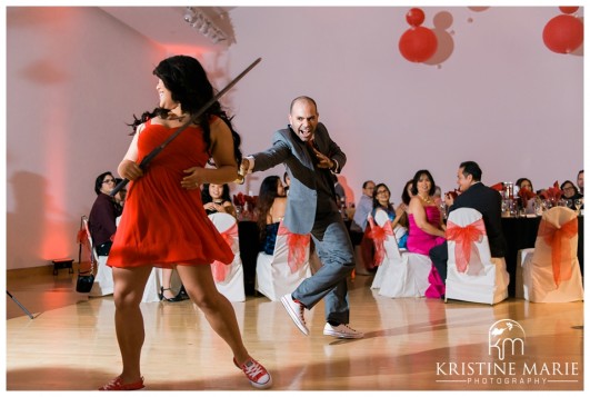 Grand entrance swords | California Center for the Arts Escondido Wedding Photo | © Kristine Marie Photography