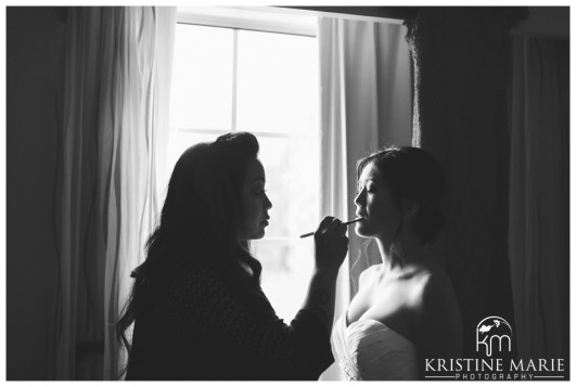 Bride in Make Up Silhouette | California Center for the Arts Escondido Wedding Photo | © Kristine Marie Photography