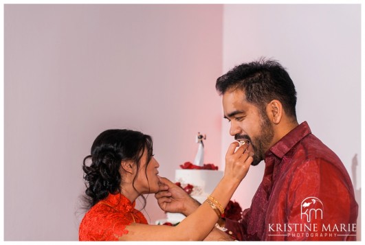 Bride and Groom Feed Each Other Cake | California Center for the Arts Escondido Wedding Photo | © Kristine Marie Photography