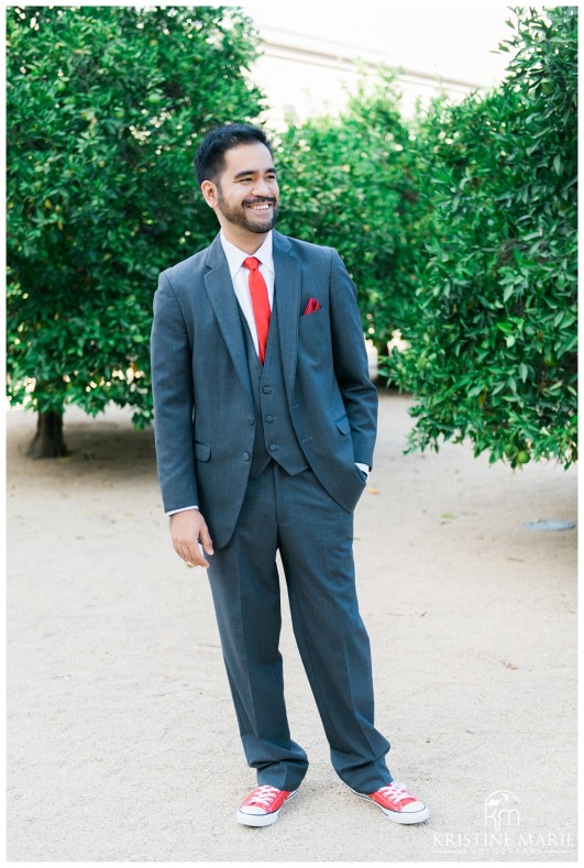 Smiling Groom | California Center for the Arts Escondido Wedding Photo | © Kristine Marie Photography