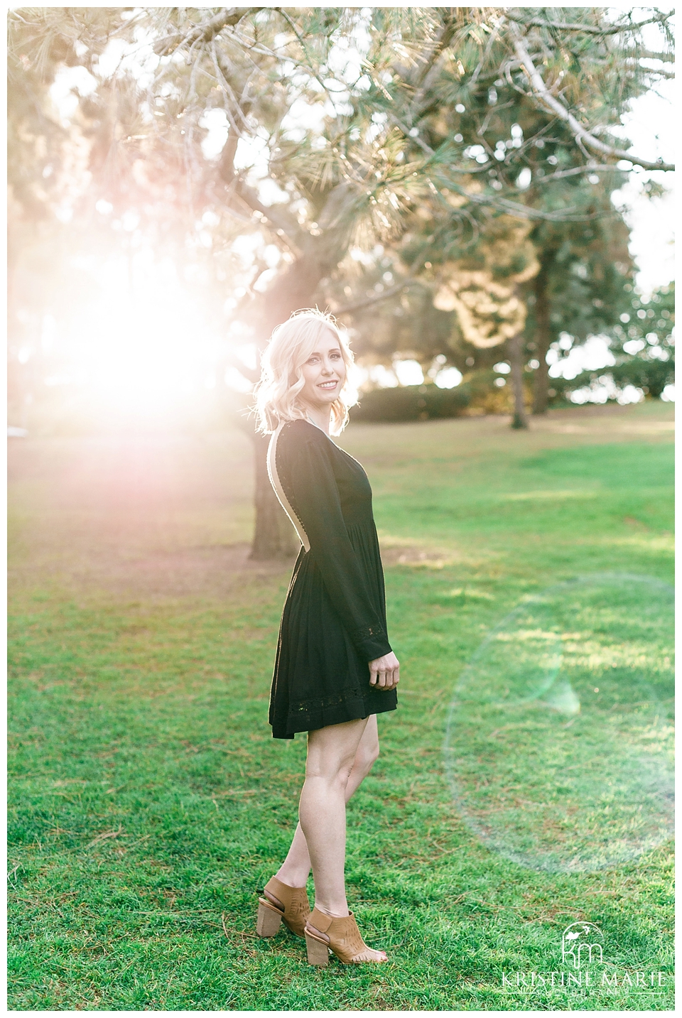 Sunflare Portrait of Bride to Be | | Presidio Park Engagement Photo | San Diego Engagement Wedding Photographer | Kristine Marie Photography | © www.kristinemariephotography.com