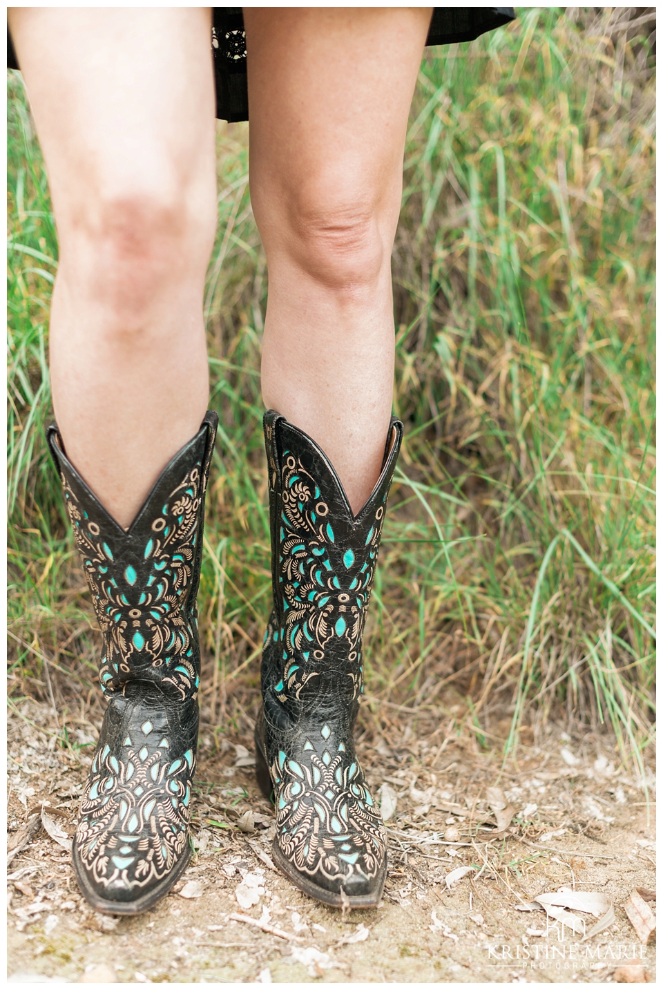 Black and Turquoise Cowboy Boots | | Presidio Park Engagement Photo | San Diego Engagement Wedding Photographer | Kristine Marie Photography | © www.kristinemariephotography.com
