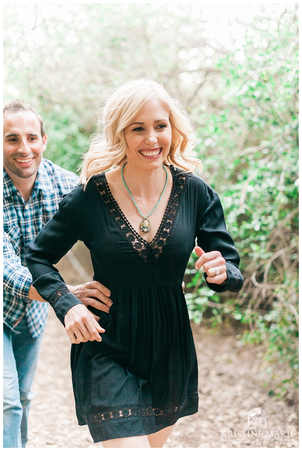 Running through the meadow | Presidio Park Engagement Photo | San Diego Engagement Wedding Photographer | Kristine Marie Photography | © www.kristinemariephotography.com