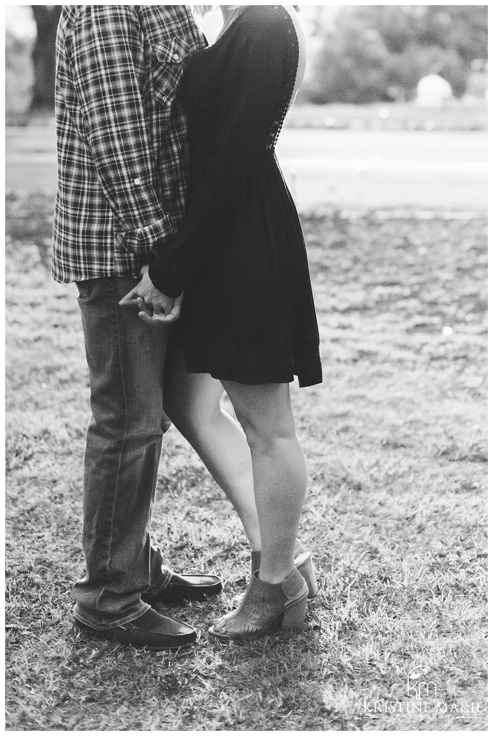 Black and White Photo of Couple Holding Hands | Presidio Park Engagement Photo | San Diego Engagement Wedding Photographer | Kristine Marie Photography | © www.kristinemariephotography.com