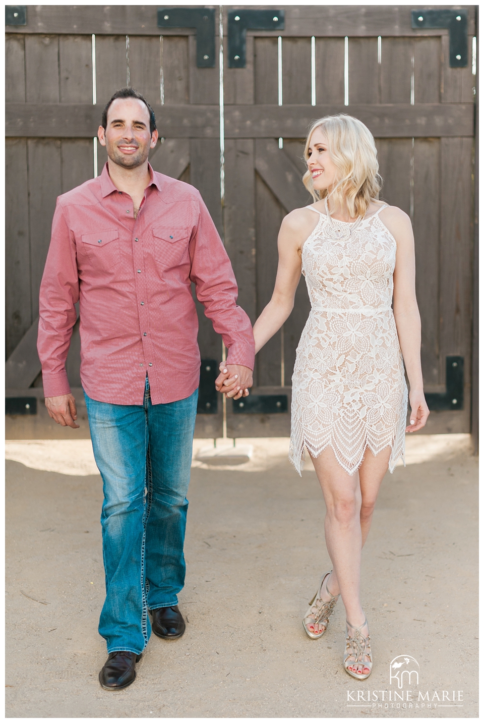 Barn Doors Old Town Engagement Photo | San Diego Engagement Wedding Photographer | Kristine Marie Photography | © www.kristinemariephotography.com