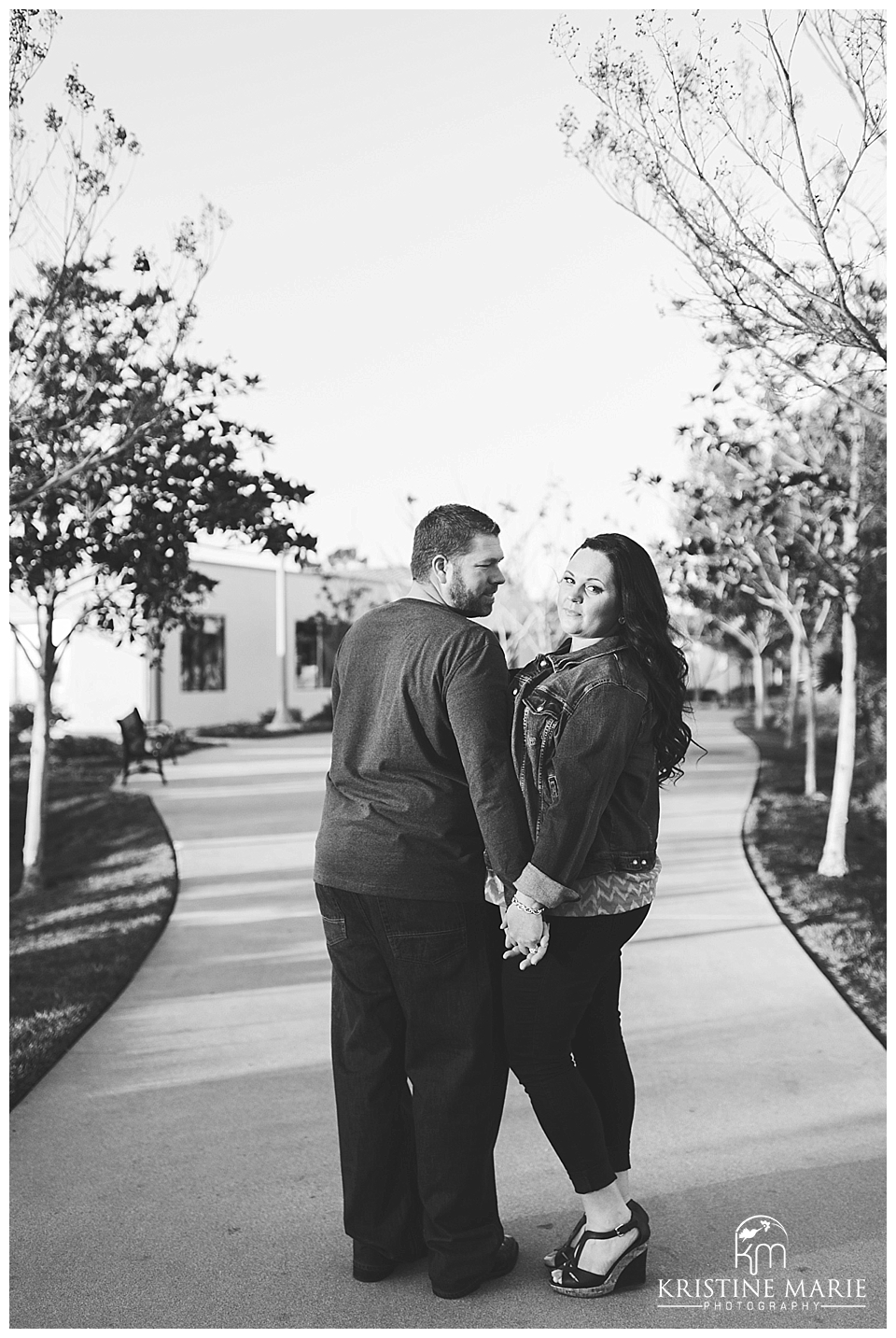 Black and White Hallway Photo | Point Loma Engagement Wedding Photographer |  Kristine Marie Photography | © www.kristinemariephotography.com