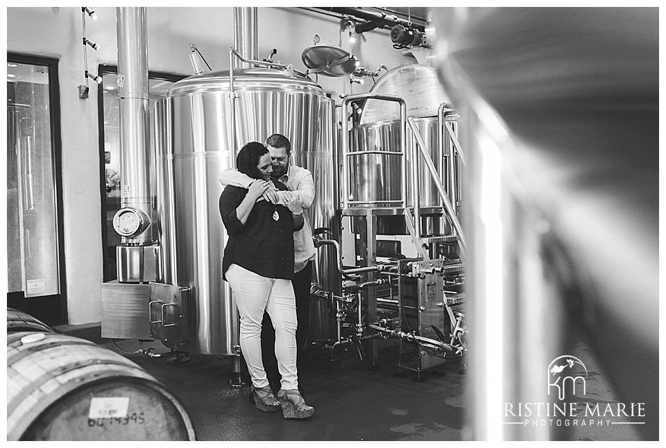 Stone Brewing Company Engagement Photo | San Diego Engagement Photographer | Kristine Marie Photography | © www.kristinemariephotography.com