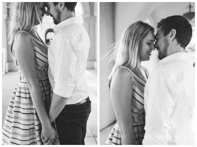 romantic black and white pictures | Balboa Park Engagement Photo | San Diego Engagement Wedding Photographer | Kristine Marie Photography | © www.kristinemariephotography.com