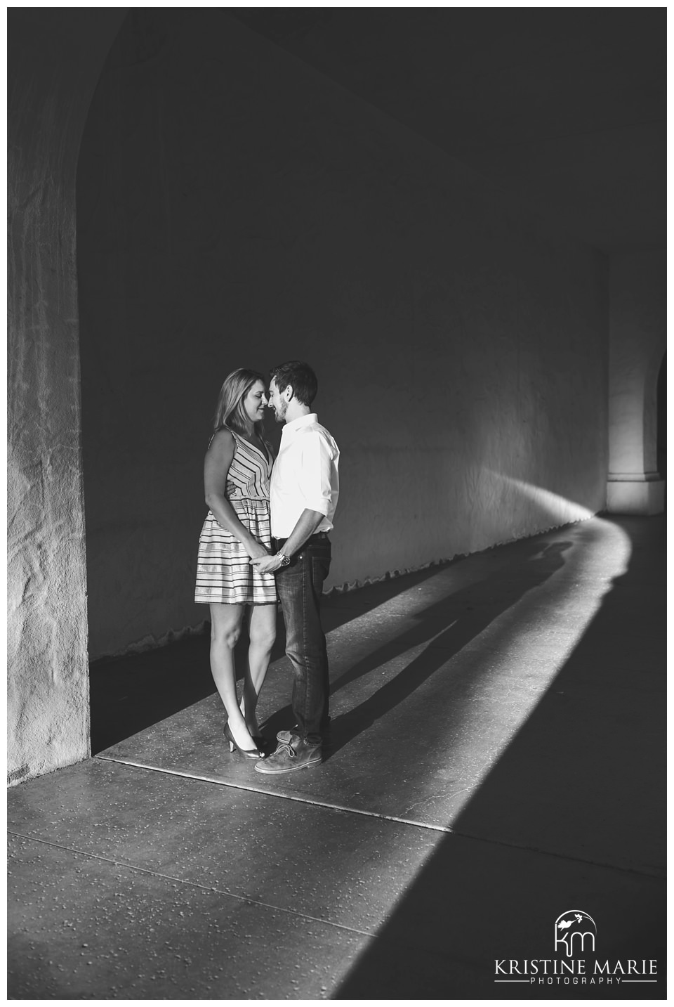 Shadowplay | Balboa Park Engagement Photo | San Diego Engagement Wedding Photographer | Kristine Marie Photography | © www.kristinemariephotography.com