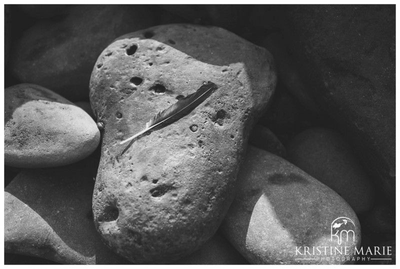 Feather in Black and White | La Jolla Cove Beach Engagement Photo | San Diego Engagement Wedding Photographer | Kristine Marie Photography © www.kristinemariephotography.com (5)