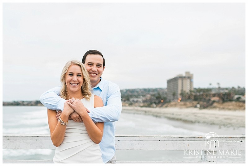 Portrait of Engaged Couple Capri by the Sun  Pacific Beach San Diego Engagement Photographer | Kristine Marie Photography | © www.kristinemariephotography.com