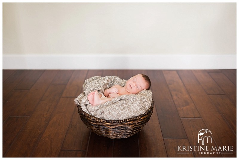 Sleeping Baby in a Basket | | San Diego Newborn Baby Photographer | Kristine Marie Photography © www.kristinemariephotography.com
