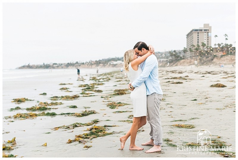 Romantic Pacific Beach Engagement Photo | San Diego Engagement Photographer | Kristine Marie Photography | © www.kristinemariephotography.com