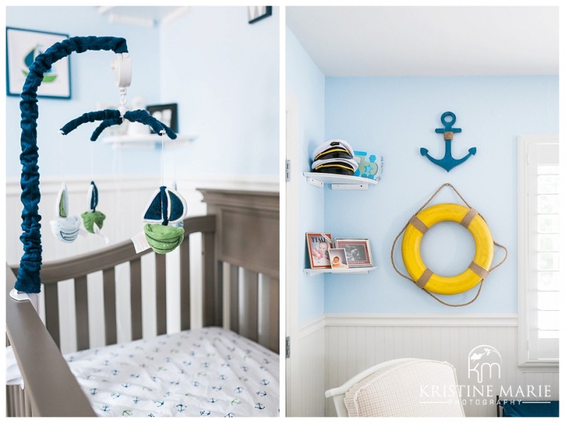 Nautical Theme Newborn Baby Boy Nursery | | San Diego Newborn Baby Photographer | Kristine Marie Photography © www.kristinemariephotography.com