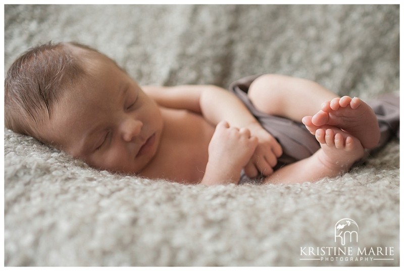 Sleeping Newborn Baby Natural Pose | | San Diego Newborn Baby Photographer | Kristine Marie Photography © www.kristinemariephotography.com