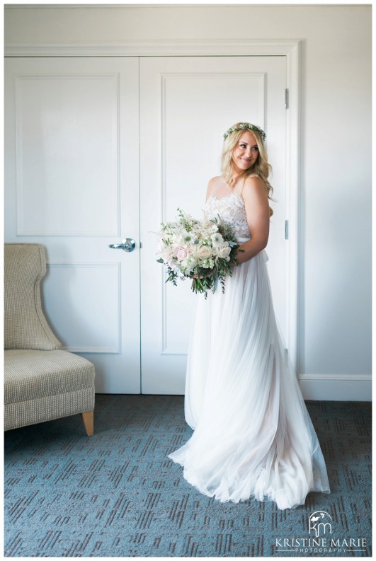 Portrait of Bride in BHLDN Wedding Dress | Park Hyatt Aviara Resort Wedding | Carlsbad Wedding Photographer | Kristine Marie Photography © www.kristinemariephotography.com