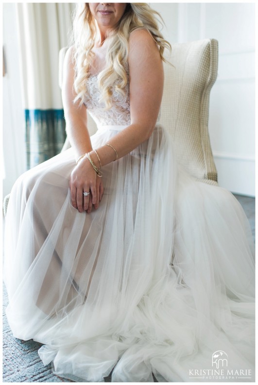 Gold Bangles | Flowy Romantic Two Toned BHLDN Wedding Dress | Park Hyatt Aviara Resort Wedding | Carlsbad Wedding Photographer | Kristine Marie Photography © www.kristinemariephotography.com