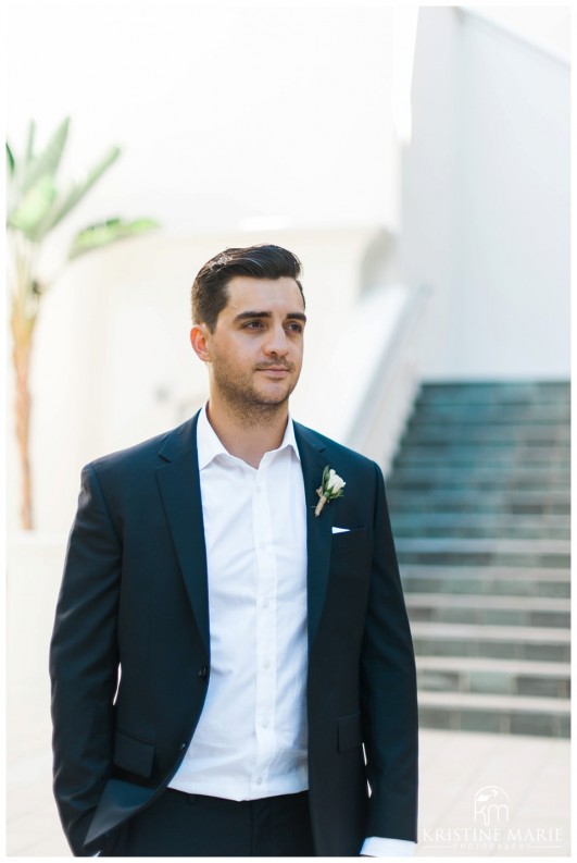 Groom Waiting for His Bride | Park Hyatt Aviara Resort Wedding | Carlsbad Wedding Photographer | Kristine Marie Photography © www.kristinemariephotography.com