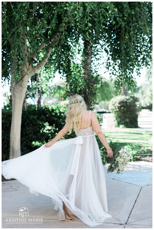 Bride Twirling in BHLDN Wedding Dress | Park Hyatt Aviara Resort Wedding | Carlsbad Wedding Photographer | Kristine Marie Photography © www.kristinemariephotography.com