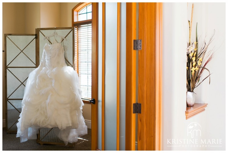 Wedding Dress Photo | Maderas Golf Club Bridal Suite | Poway San Diego Wedding Photographer | Kristine Marie Photography | © www.kristinemariephotography.com