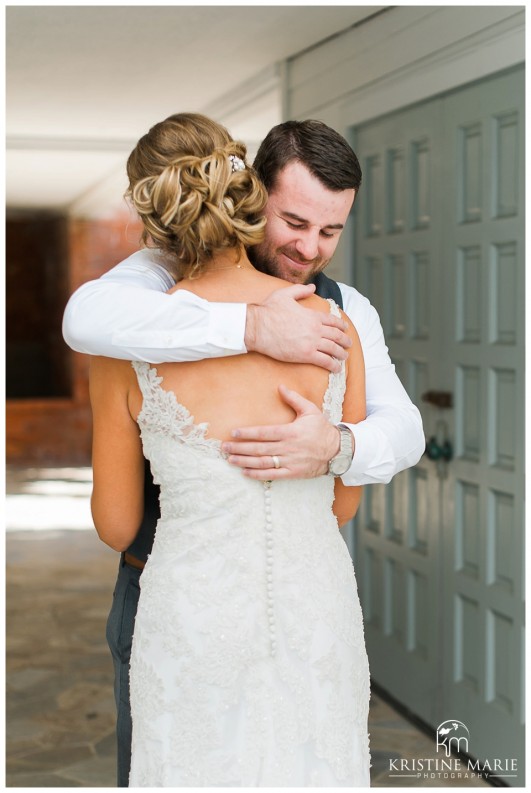 Bride and her brother hugging | Scripps Seaside Forum Wedding | La Jolla San Diego Wedding Photographer | Kristine Marie Photography | © www.kristinemariephotography.com