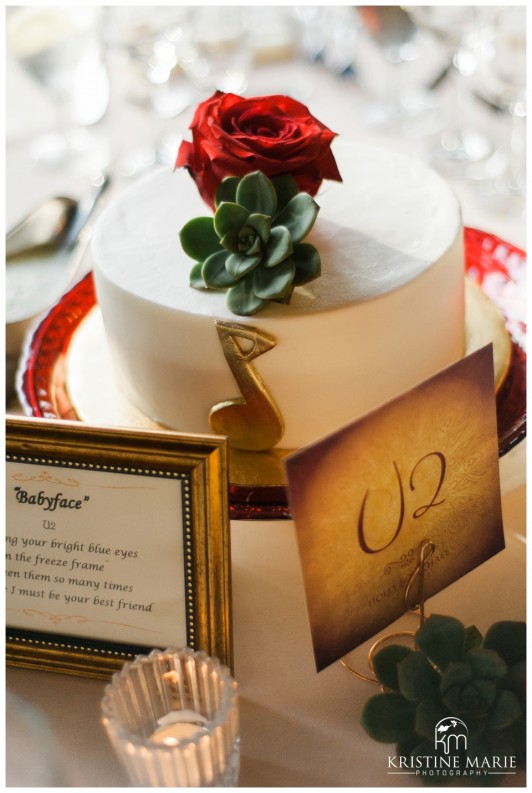 Music Note Cake Table Centerpiece | Maderas Golf Club | Poway San Diego Wedding Photographer | Kristine Marie Photography | © www.kristinemariephotography.com
