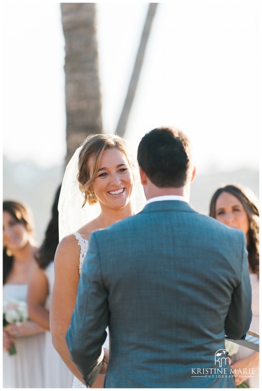 ceremony smiling bride | Scripps Seaside Forum Wedding | La Jolla San Diego Wedding Photographer | Kristine Marie Photography | © www.kristinemariephotography.com