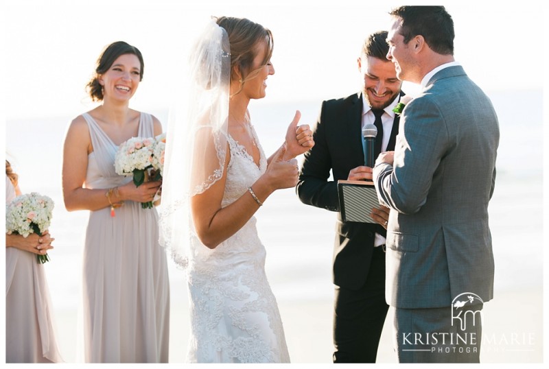 bride thumbs up | Scripps Seaside Forum Wedding | La Jolla San Diego Wedding Photographer | Kristine Marie Photography | © www.kristinemariephotography.com