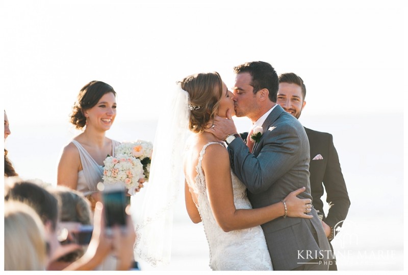 First Kiss ceremony | Scripps Seaside Forum Wedding | La Jolla San Diego Wedding Photographer | Kristine Marie Photography | © www.kristinemariephotography.com