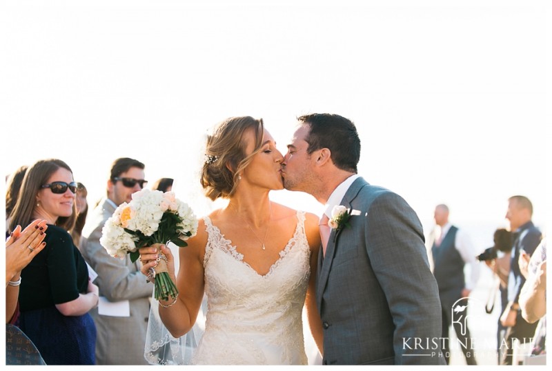 newlyweds kiss | Scripps Seaside Forum Wedding | La Jolla San Diego Wedding Photographer | Kristine Marie Photography | © www.kristinemariephotography.com