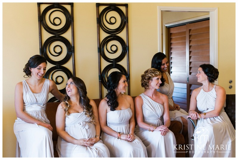 Bridesmaids getting ready | Scripps Seaside Forum Wedding | La Jolla San Diego Wedding Photographer | Kristine Marie Photography | © www.kristinemariephotography.com