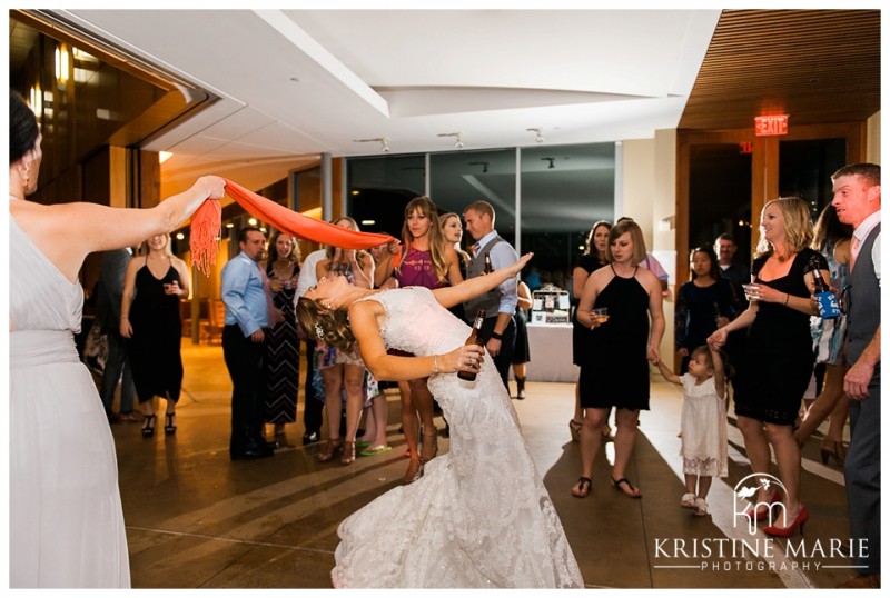 Bride limbo | Scripps Seaside Forum Wedding | La Jolla San Diego Wedding Photographer | Kristine Marie Photography | © www.kristinemariephotography.com