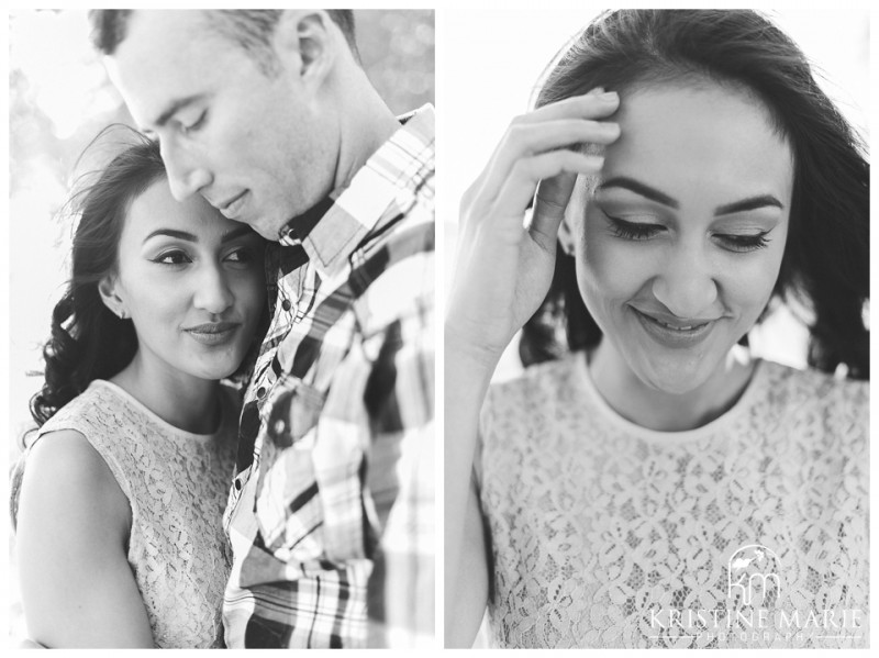 Black and White Photo Romantic Woodsy Engagement Photo | San Diego Poway Engagement Photographer 