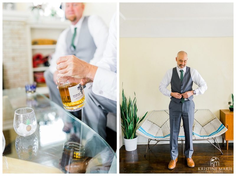 Hibiki Japanese whisky | groom getting ready | Balboa Park San Diego Wedding Photographer | Chula Vista Woman's Club | Kristine Marie Photography 