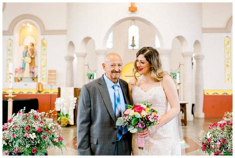 Bride with her dad Saint Anthony of Padua Catholic Church | San Diego Wedding Photographer | Chula Vista Woman's Club | Kristine Marie Photography 