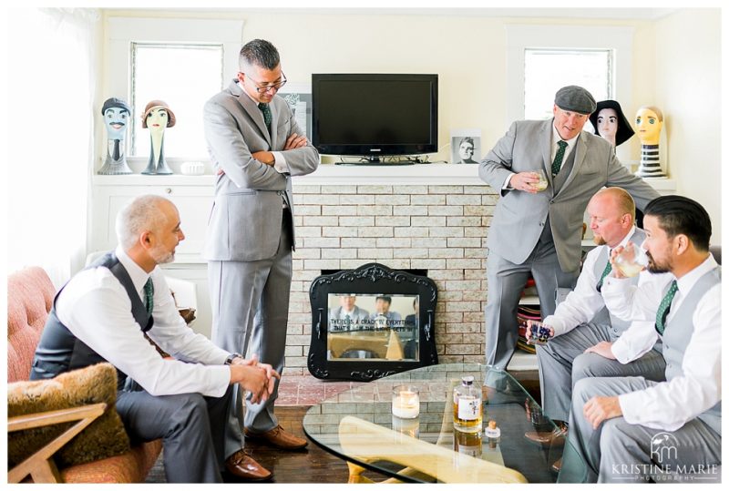 groomsmen getting ready photo | Balboa Park San Diego Wedding Photographer | Chula Vista Woman's Club | Kristine Marie Photography 