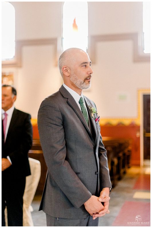 groom sees bride for first time | Balboa Park San Diego Wedding Photographer | Chula Vista Woman's Club | Kristine Marie Photography 
