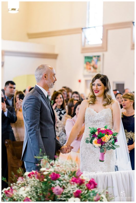 First kiss | Saint Anthony of Padua wedding | Balboa Park San Diego Wedding Photographer | Chula Vista Woman's Club | Kristine Marie Photography 