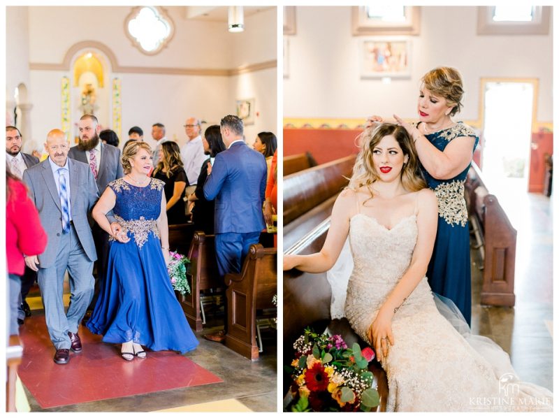Bride with her mom | Saint Anthony of Padua wedding | Balboa Park San Diego Wedding Photographer | Chula Vista Woman's Club | Kristine Marie Photography 