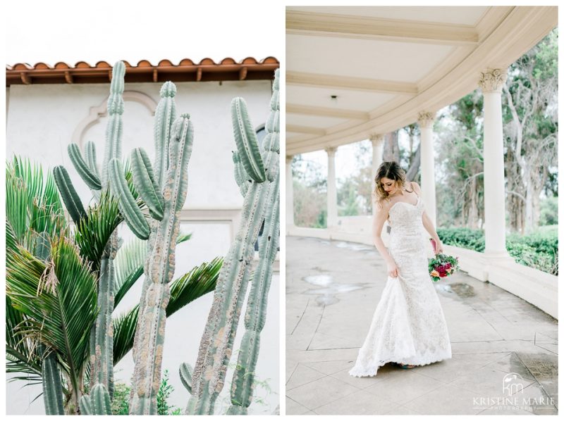 Cactus and bridal portrait | Balboa Park San Diego Wedding Photographer | Kristine Marie Photography 