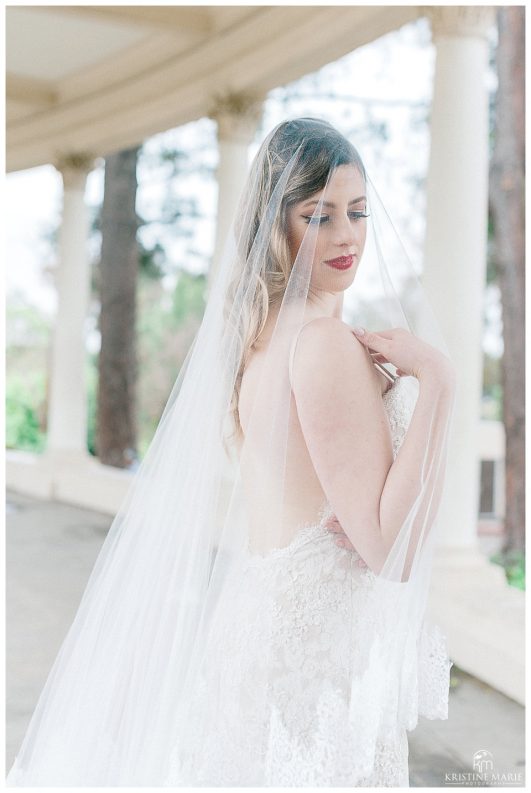 Bridal Portrait | Lace veil | Balboa Park San Diego Wedding Photographer | Chula Vista Woman's Club | Kristine Marie Photography 