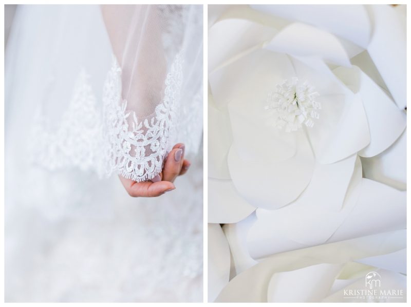 lace veil large white paper rose | Chula Vista Womans Club | San Diego Wedding Photographer | Kristine Marie Photography 