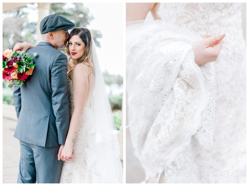 romantic bride and groom photo | Balboa Park San Diego Wedding Photographer | Kristine Marie Photography 