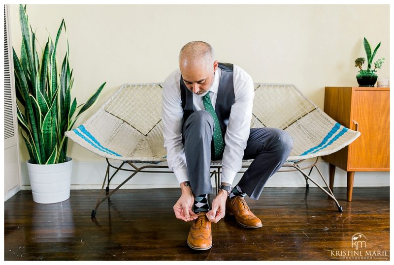 Groom getting ready | Balboa Park San Diego Wedding Photographer | Chula Vista Woman's Club | Kristine Marie Photography 